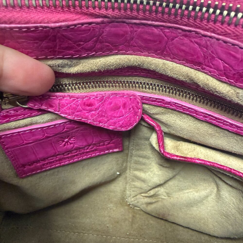 Nancy Gonzalez Pink Crocodile Leather Top Handle Satchel Bag — Brand Closed 2024 - Picture 4 of 7